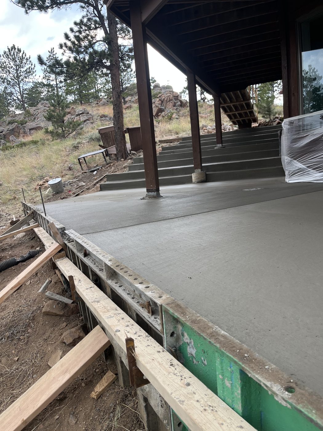 Concrete flatwork with mountain view